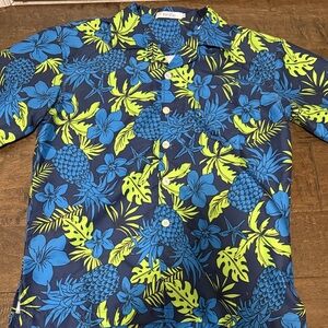 Men’s Navy and Lime Floral Shirt